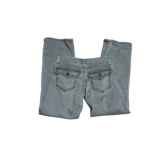 Rock 47 by Wrangler Ultra Low Rise Cropped Jeans Grey Size 1/2 - Picture 3 of 4